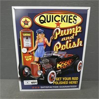 Tin Sign - Quickie's Pump & Polish