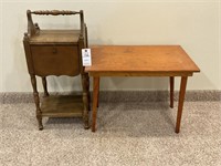 VTG Wooden End Table & Telephone Stand