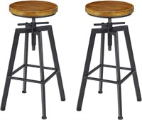 2-Set Bar Stools, 24.8 In to 30.8 Inch Adj Height