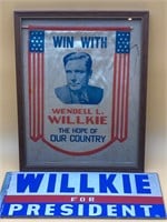 Win With Wendell Willkie Campaign Signs