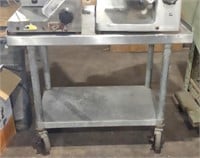 Stainless 2 Tier Rolling Cart, 3' x 2' x 28"
