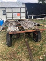 Flatbed Wagon & Gear, 14', Steel Frame, Bad Floor