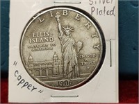 Ellis Island Copper Coin - Silver Plated