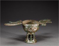 Before the Ming dynasty, a cup with silver ears an