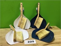 Bamboo Hand Sweeper and Dustpan lot of 4