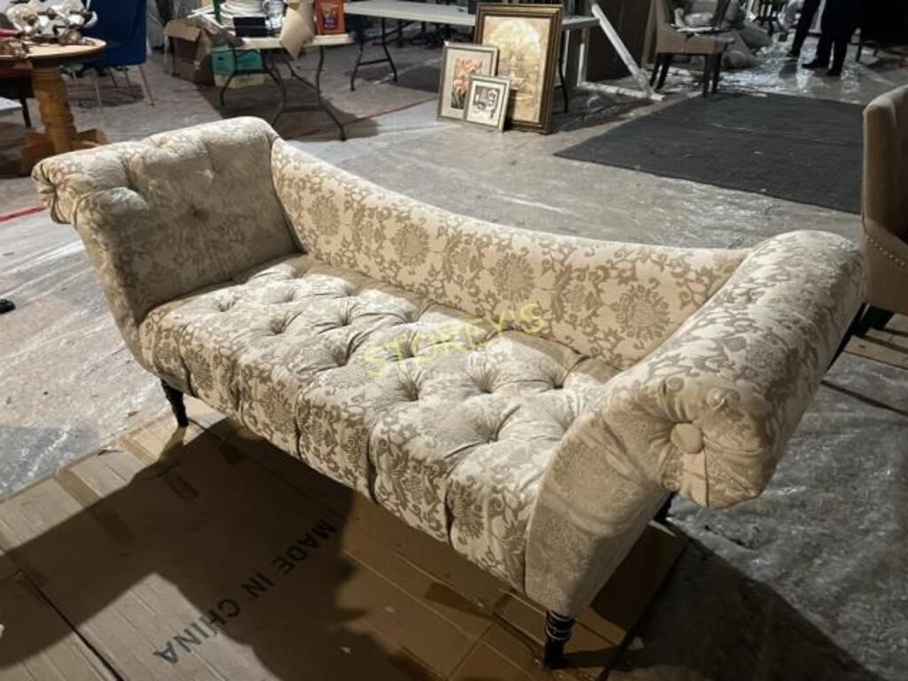 Beige Decorative Chaise / Lounge Bench - ~77 x 27