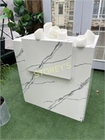 Marble Look HD Plastic Hostess Station - cracked