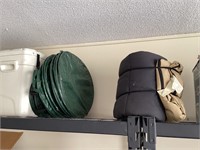 Sleeping bag/(4) camping trash cans