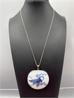 Porcelain and Sterling necklace