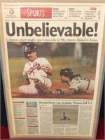 Sid Bream Slides in for the Win 1992 Laminated
