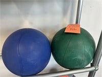2 Medicine Balls 1-Blue 1-Green