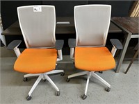 Torsa Adjustable Orange & White Desk Chair (x2)