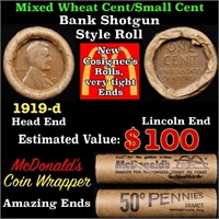 Lincoln Wheat Cent 1c Mixed Roll Orig Brandt McDon