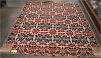 Antique PENN 1850 Coverlet Made by J. and S.