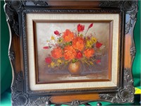 Signed Molly  Stunning Orange Color 15x14