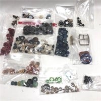 Vintage Buttons Lot - Reds, Greens, & Other Things
