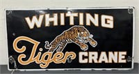 Whiting Tiger Crane enameled sign