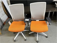 Torsa Adjustable Orange & White Desk Chair (x2)