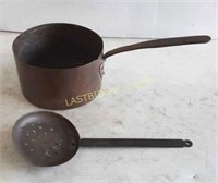 Copper Pot & Copper Ladle / Strainer