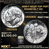 ***Auction Highlight*** 1958-p Roosevelt Dime Near