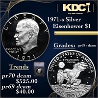 Proof 1971-s Silver Eisenhower Dollar $1 Graded pr