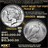 ***Auction Highlight*** 1921-p Peace Dollar $1 Gra