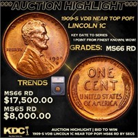 ***Auction Highlight*** 1909-s VDB Lincoln Cent Ne