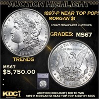 ***Auction Highlight*** 1897-p Morgan Dollar Near