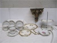 WALL SCONCE, PLATES & CHINA