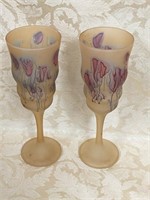 Unique Frosted Glass Stemmed Glasses