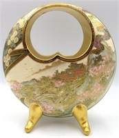 Japanese Kinkozan Satsuma Porcelain Moon Vase