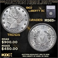 ***Auction Highlight*** 1902 Liberty Nickel 5c Gra