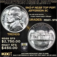 ***Auction Highlight*** 1942-p Jefferson Nickel Ne
