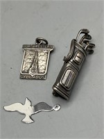 Sterling silver pendants and pin