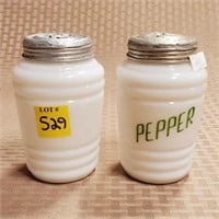 Hazel Atlas Milk Glass Salt & Pepper Shakers