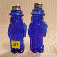 Pair of Cobalt Blue Mr Peanut S&P Shakers