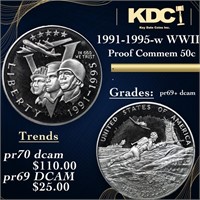Proof 1991-1995-w WWII Modern Commem Half Dollar 5