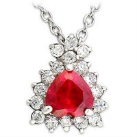 Heart Cut & Round 3.80ct Ruby & Topaz Necklace
