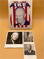 We Like Ike Campaign Poster & Eisenhower Photos