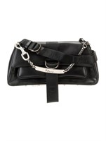 Christian Dior Vintage Black Leather Shoulder Bag