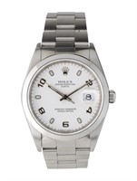 Rolex Oyster Perpetual Date White Dial Watch 34mm