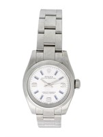 Rolex Oyster Perpetual Silver Dial Ss Watch 26mm