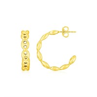 14k Gold Hoop Mariner Chain Earrings