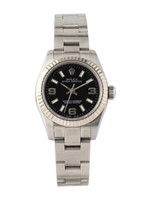18k Gold Rolex Oyster Perpetual Black Dial Watch