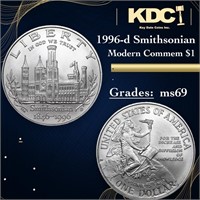 1996-d Smithsonian Modern Commem Dollar $1 Grades