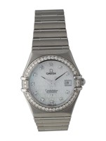 Omega Constellation 95 Mop Diamond Bezel Watch