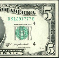 $5 1950 D Federal Reserve Note ((CU))