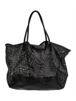 Givenchy Lasercut Black Leather Open Top Tote