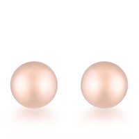 Rose Gold Pl. 6mm Sphere Ball Earrings