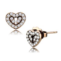 Darling .38ct White Sapphire Heart Stud Earrings